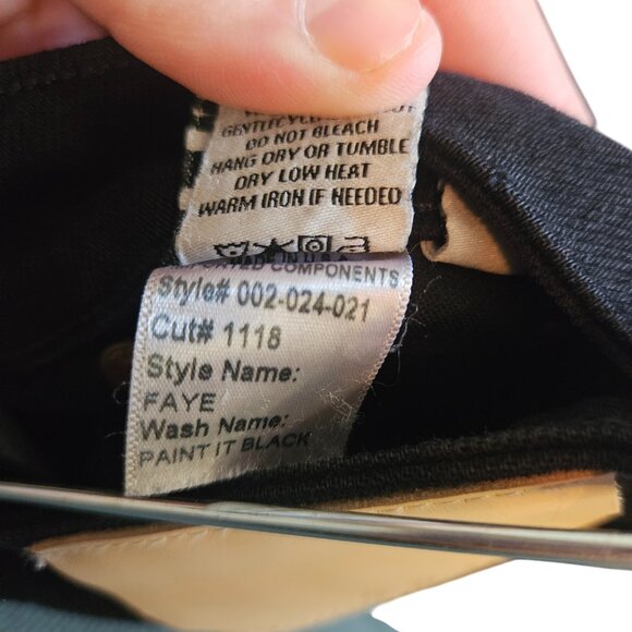 Faye Demi Boot Jean With Slit in Paint it Black Colorway - Picture 10 of 11